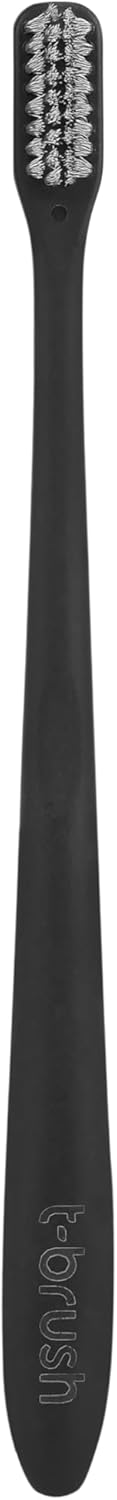 T-brush Biodegradable Toothbrush  (Black)- Medium hard