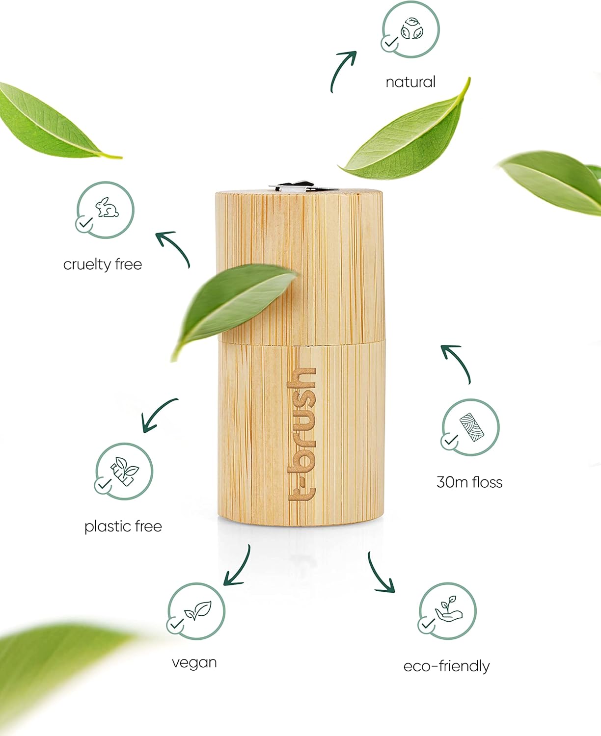 T-brush Mint Dental Floss Bamboo Box - 30m