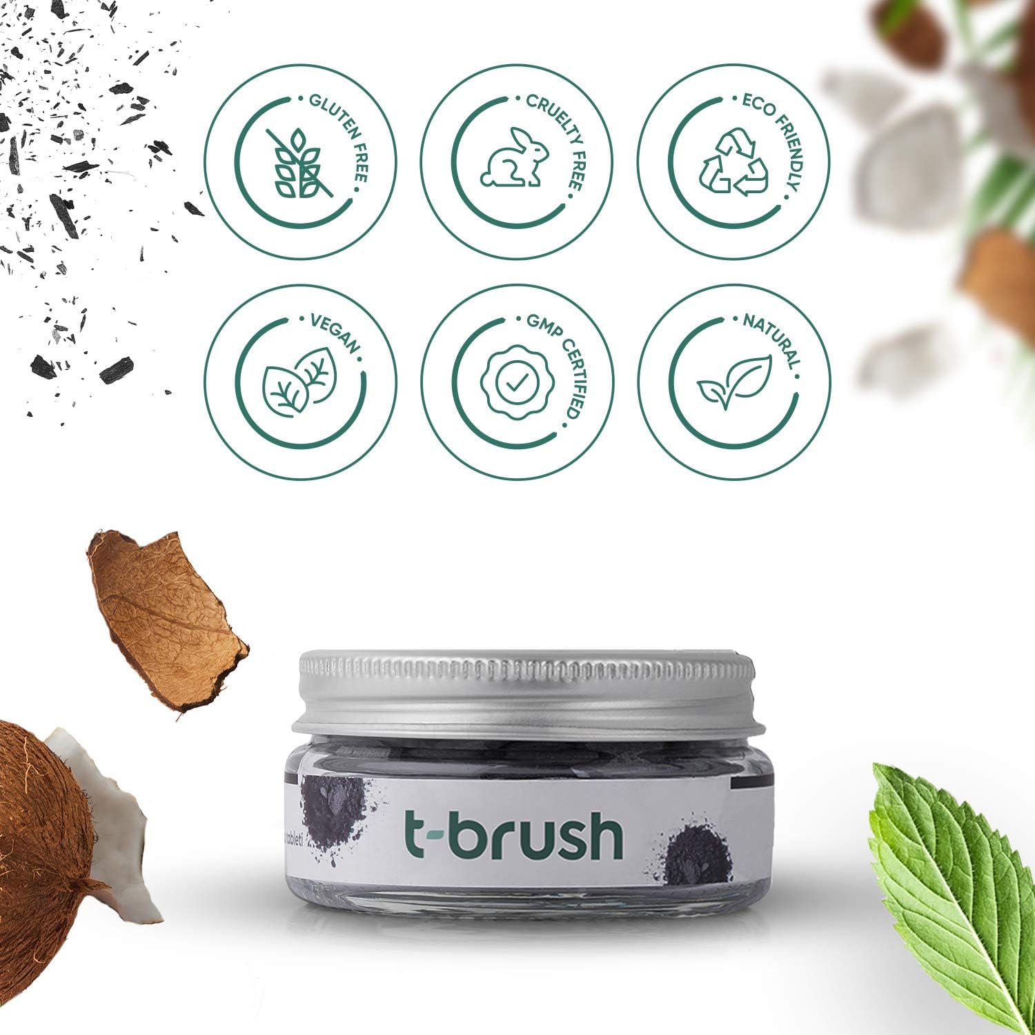 T-brush Activated Charcoal Toothpaste Tablets (90tablets)