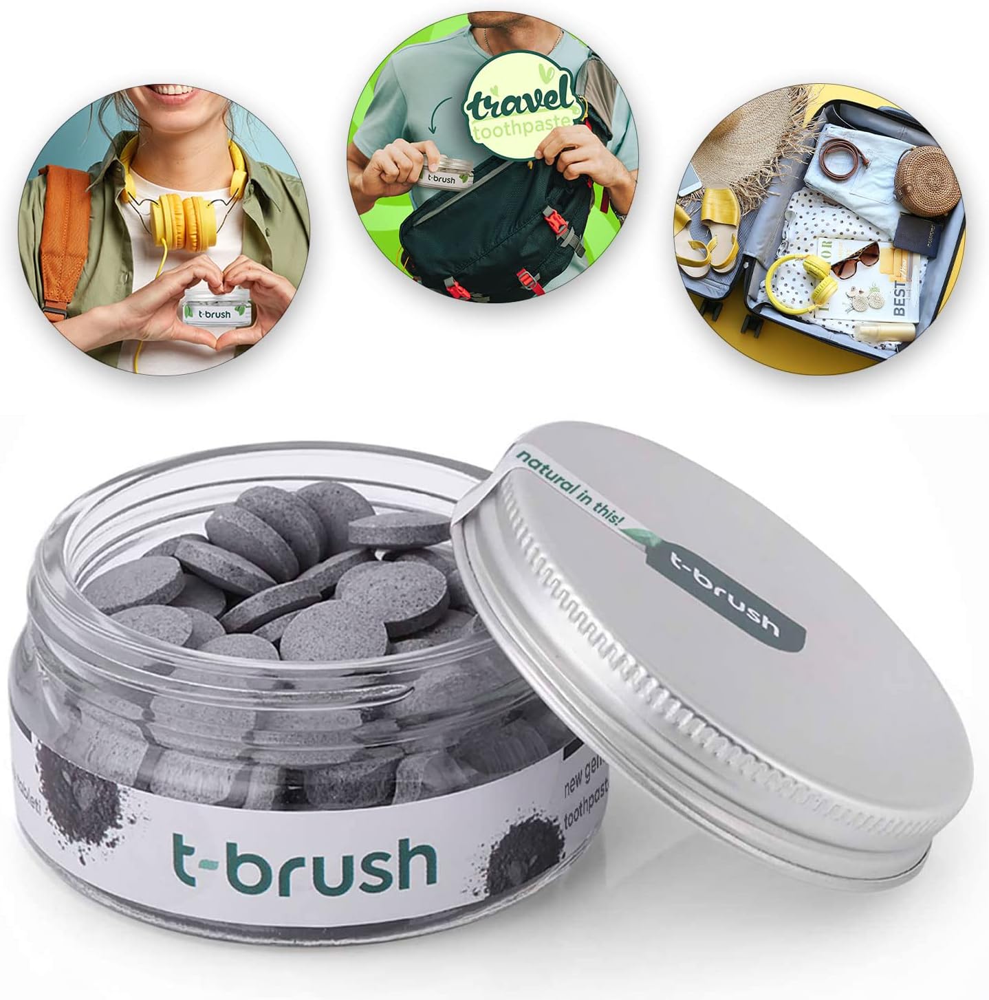 T-brush Activated Charcoal Toothpaste Tablets (90tablets)