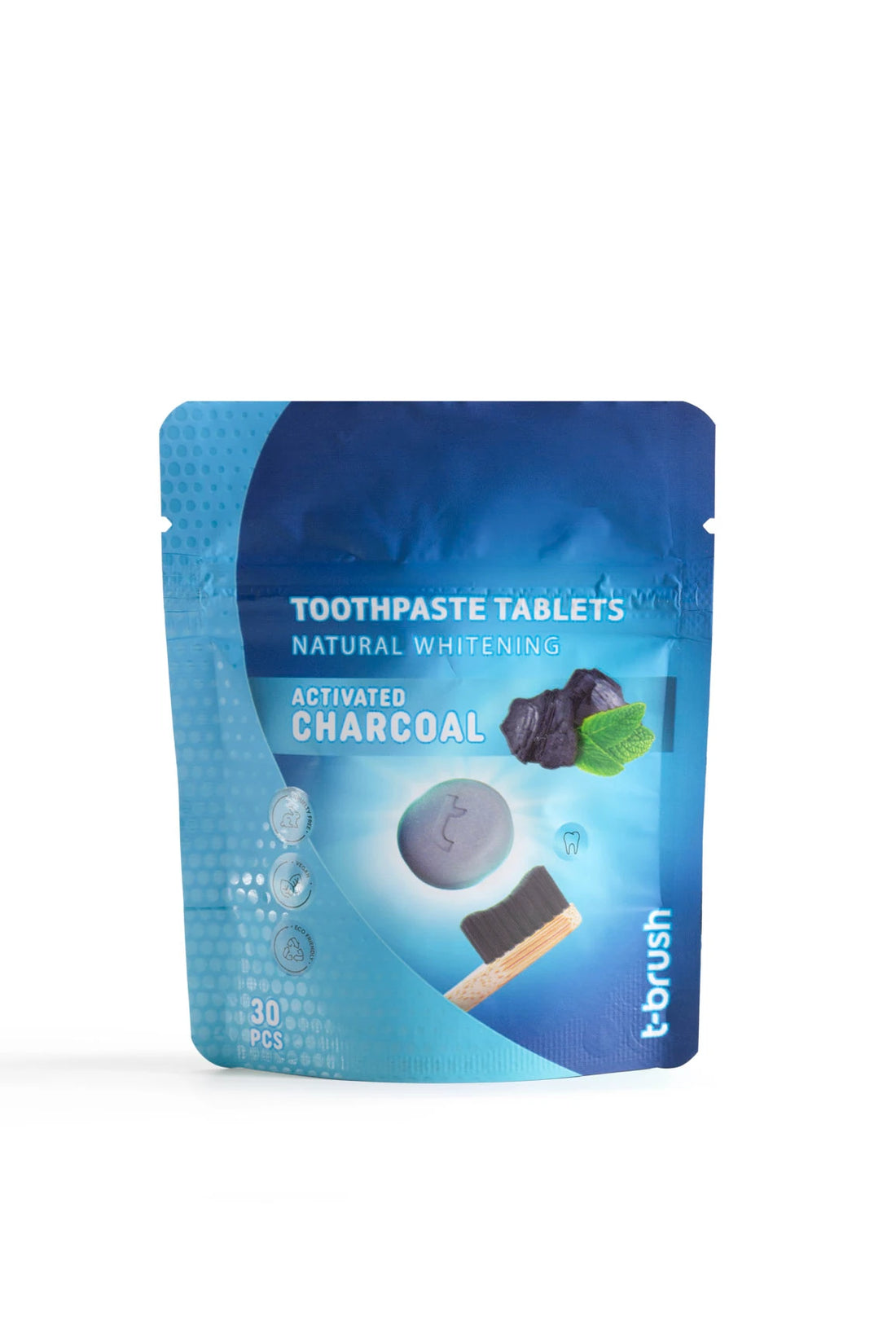 T-Brush Activated Charcoal Toothpaste Tablets ( Standing Pouch)