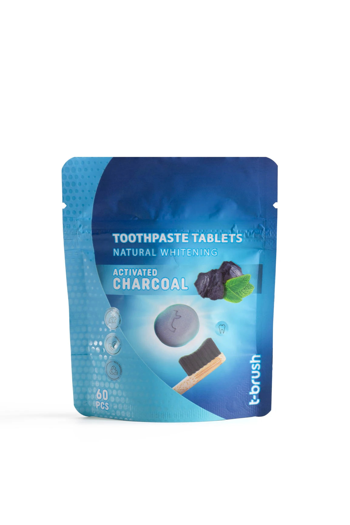 T-Brush Activated Charcoal Toothpaste Tablets ( Standing Pouch)