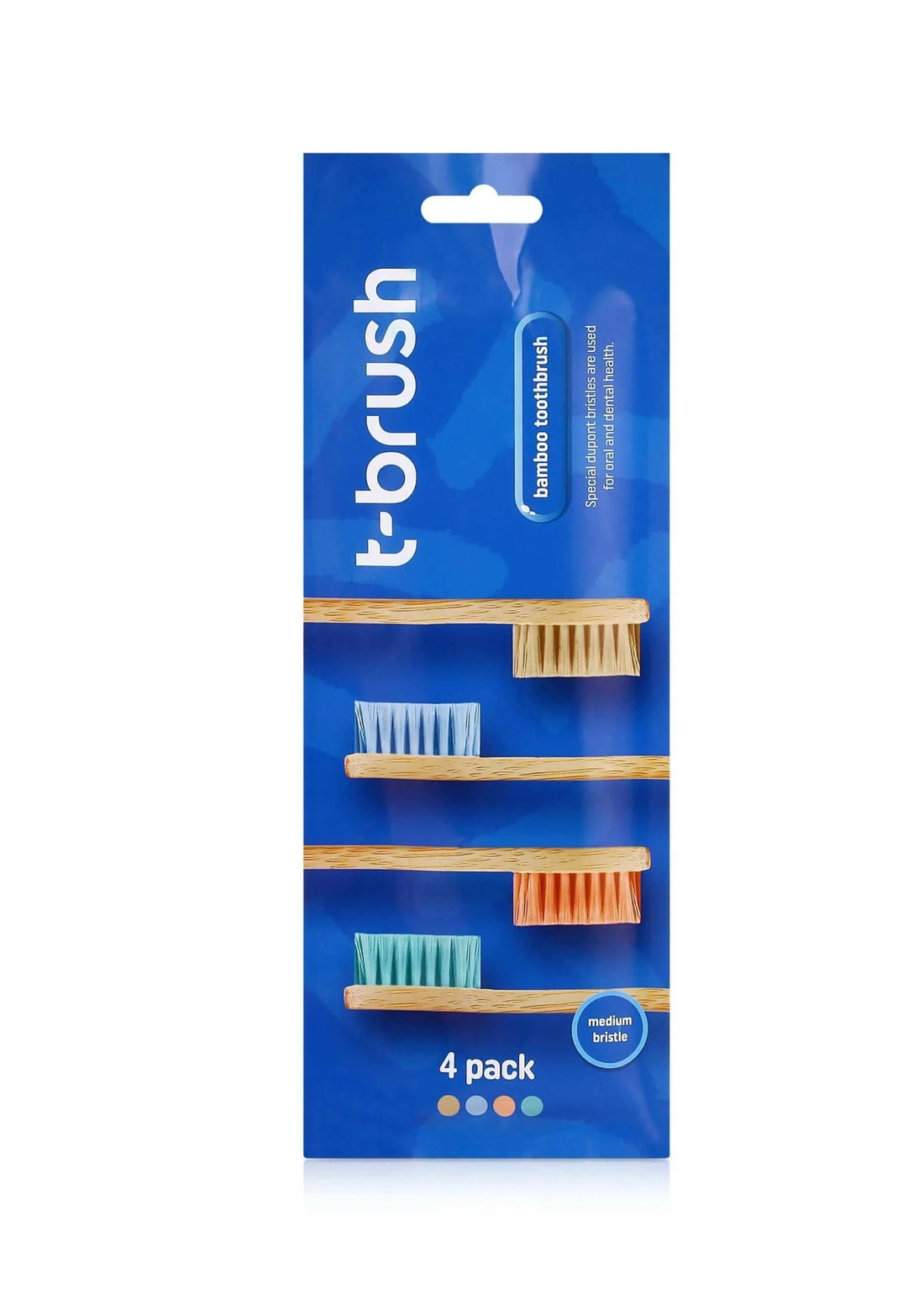 T-brush Bamboo Toothbrush 4 pieces package
