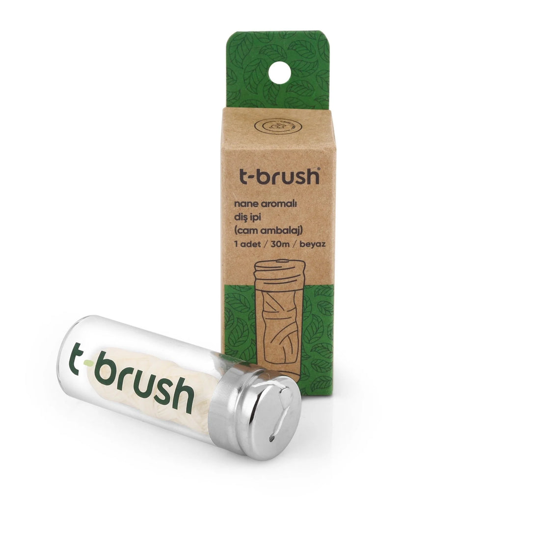 T-brush Mint Dental floss Glass Jar - 30m