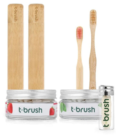 T-brush Bamboo Toothbrush Storage Container