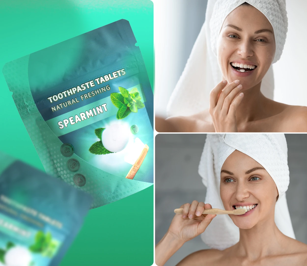T-Brush Mint Flavour Toothpaste Tablets ( Standing Pouch)